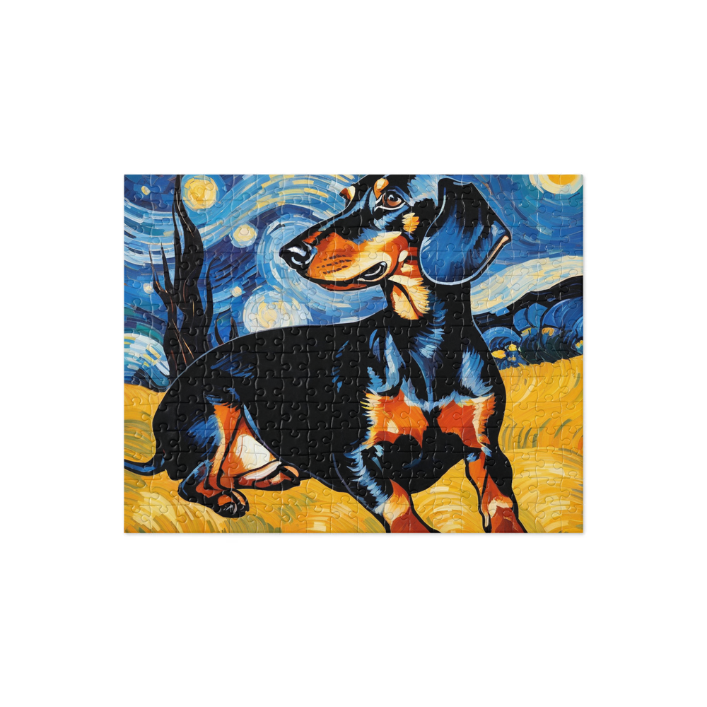 PugMug Custom Black Dachshund Jigsaw Puzzle