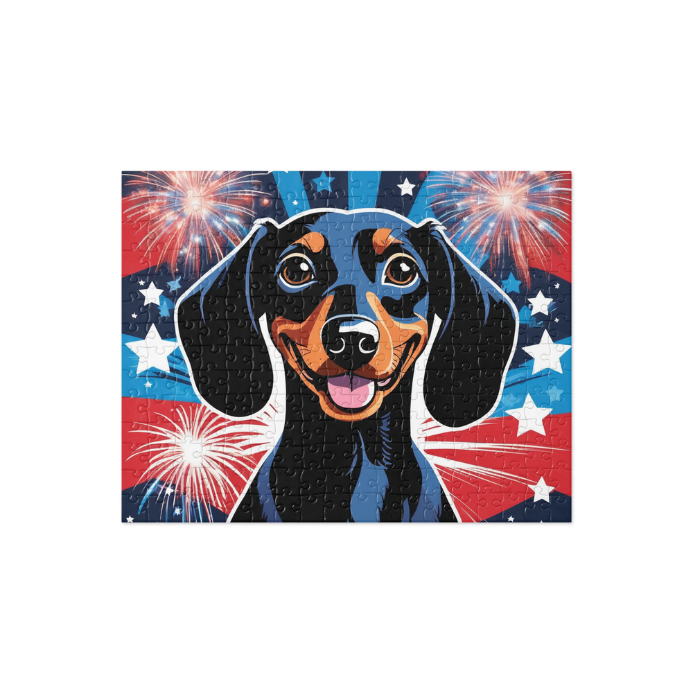 PugMug Custom Black Dachshund Jigsaw Puzzle