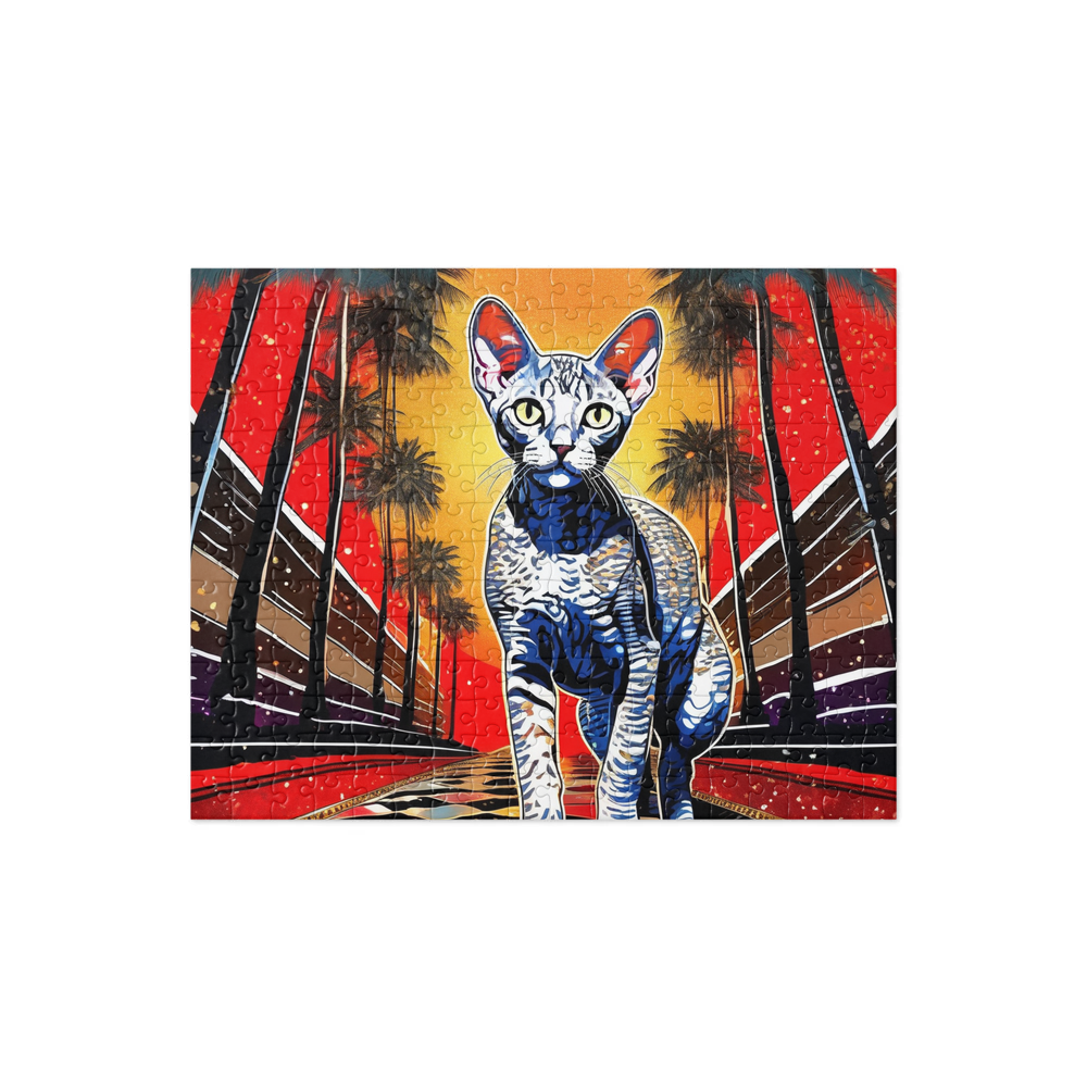 PugMug Custom Tabby Devon Rex Cat Jigsaw Puzzle
