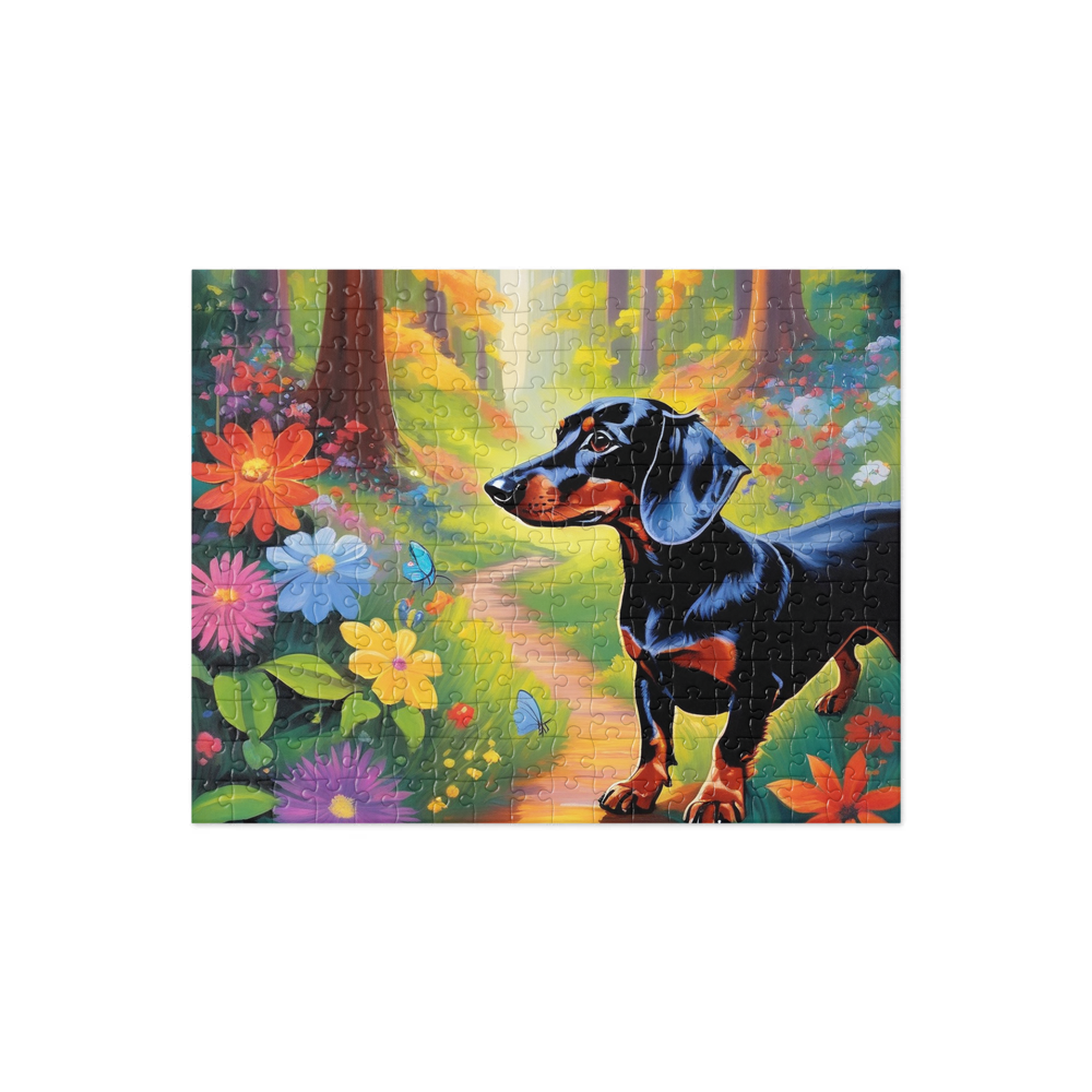 PugMug Custom Black Dachshund Jigsaw Puzzle