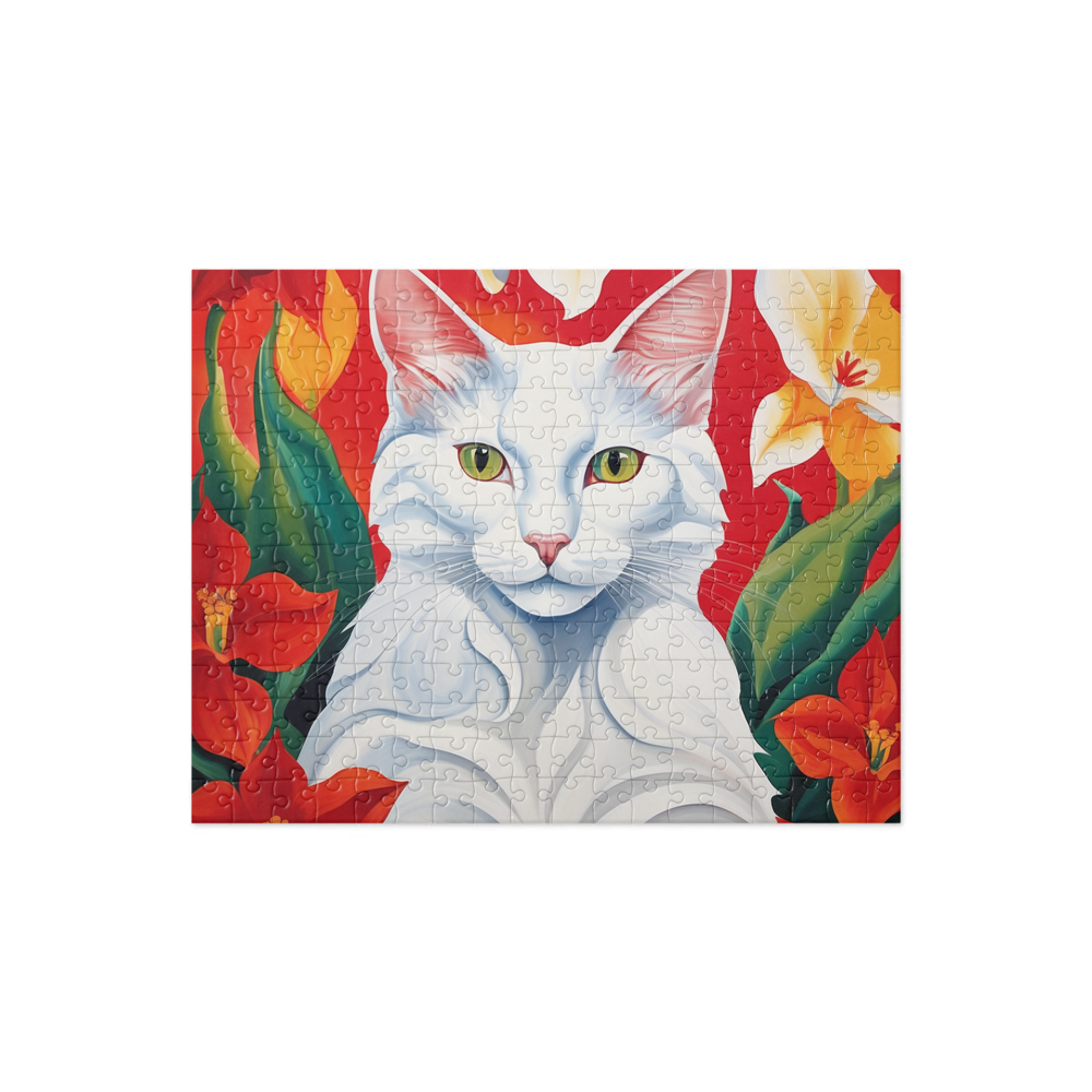 PugMug Custom White Companion Cat Jigsaw Puzzle