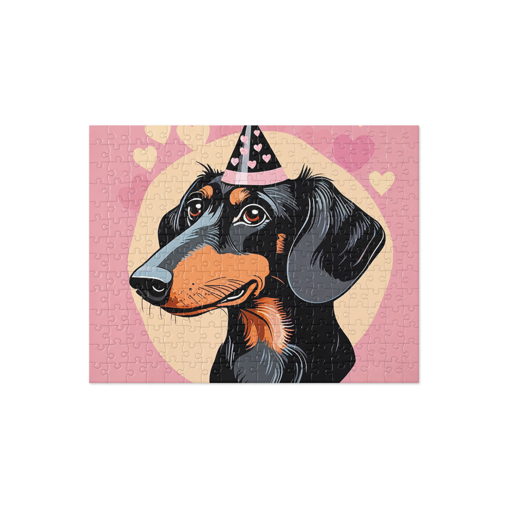 PugMug Custom Black Dachshund Jigsaw Puzzle