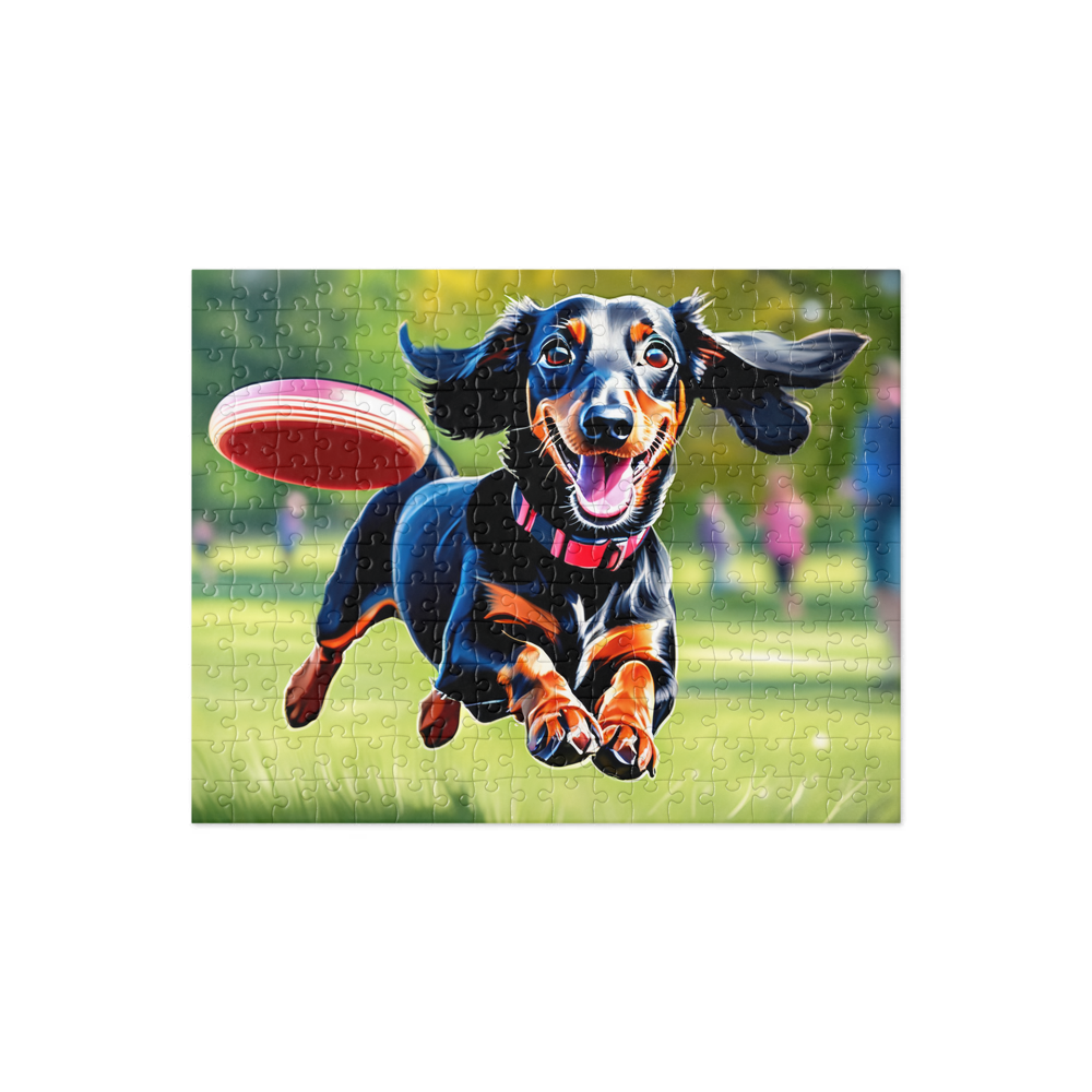 PugMug Custom Black Dachshund Jigsaw Puzzle