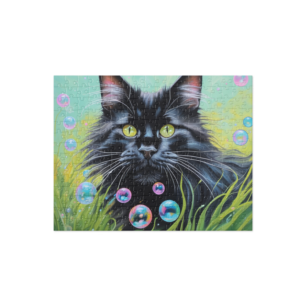 PugMug Custom Black Maine Coon Cat Jigsaw Puzzle