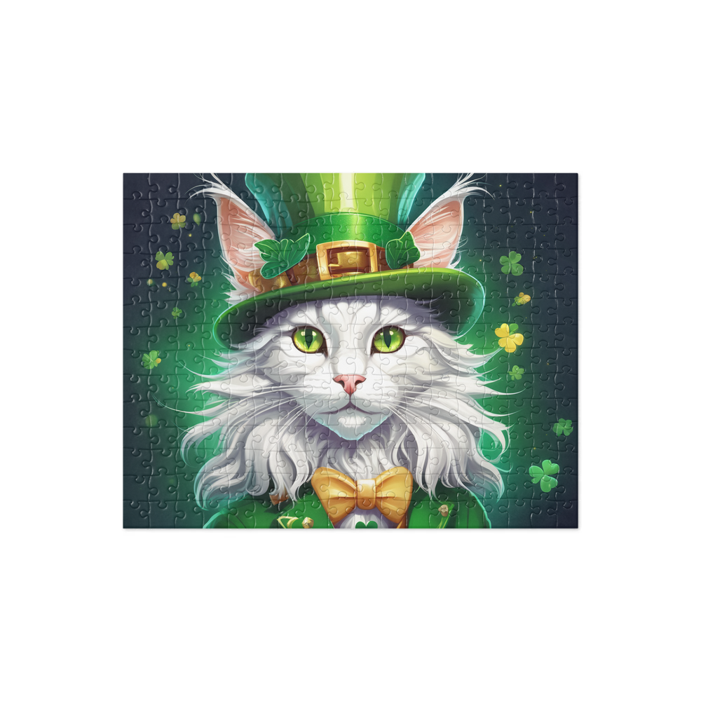 PugMug Custom White Maine Coon Cat Jigsaw Puzzle