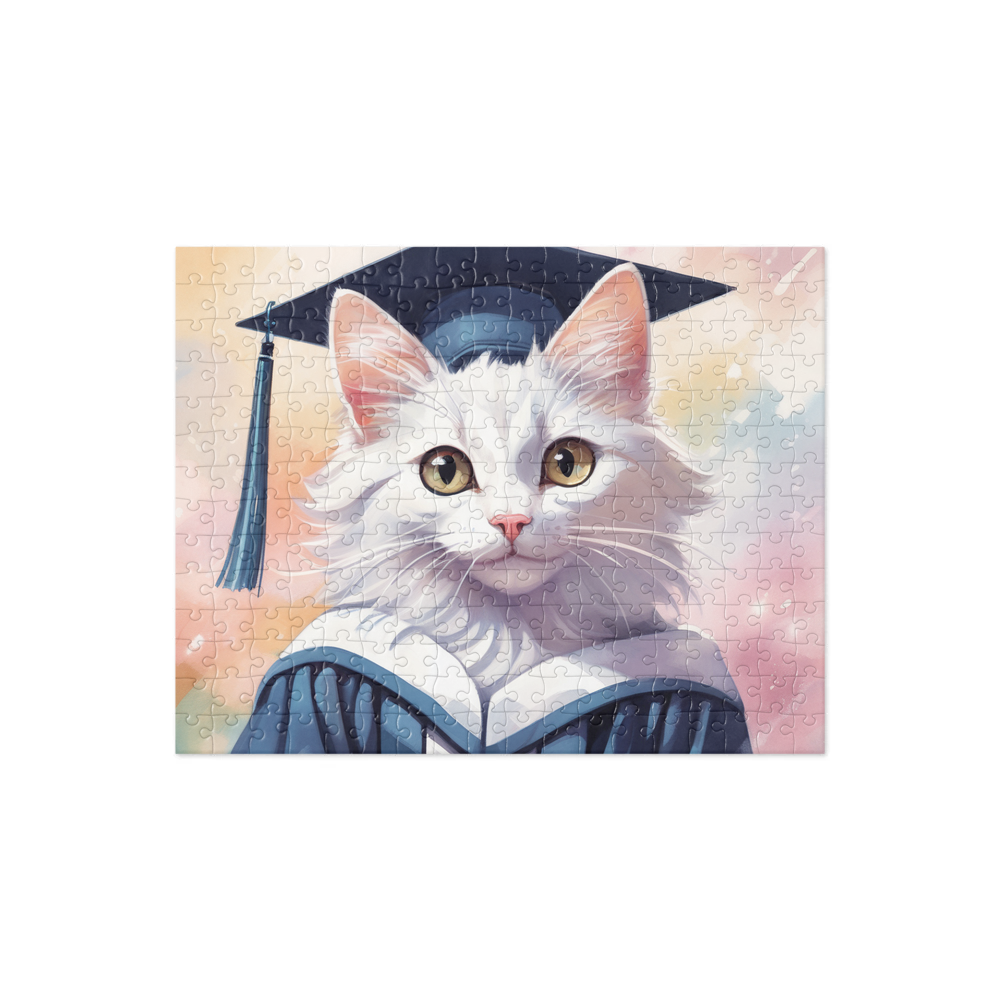 PugMug Custom White Companion Cat Jigsaw Puzzle