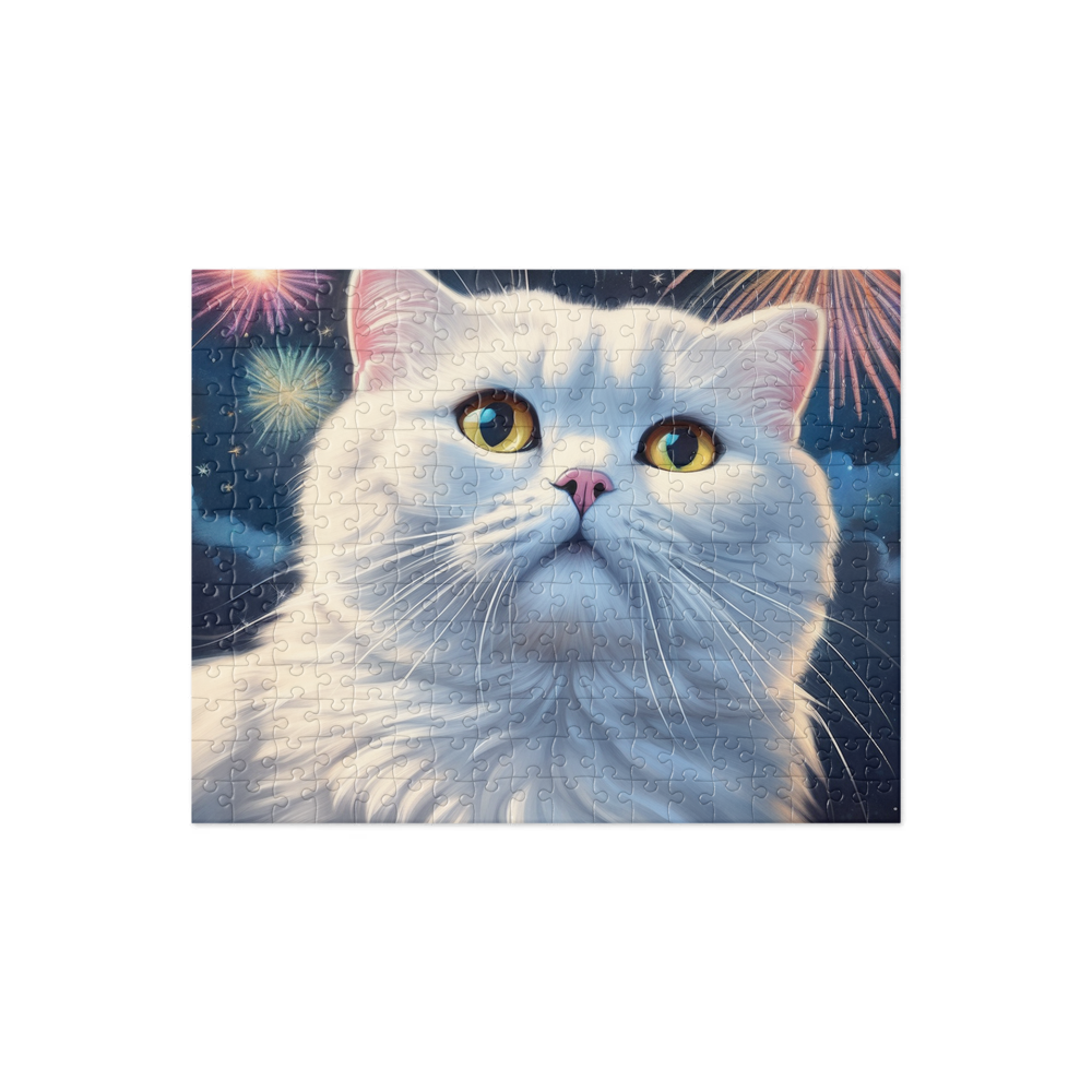PugMug Custom White Scottish Fold Cat Jigsaw Puzzle
