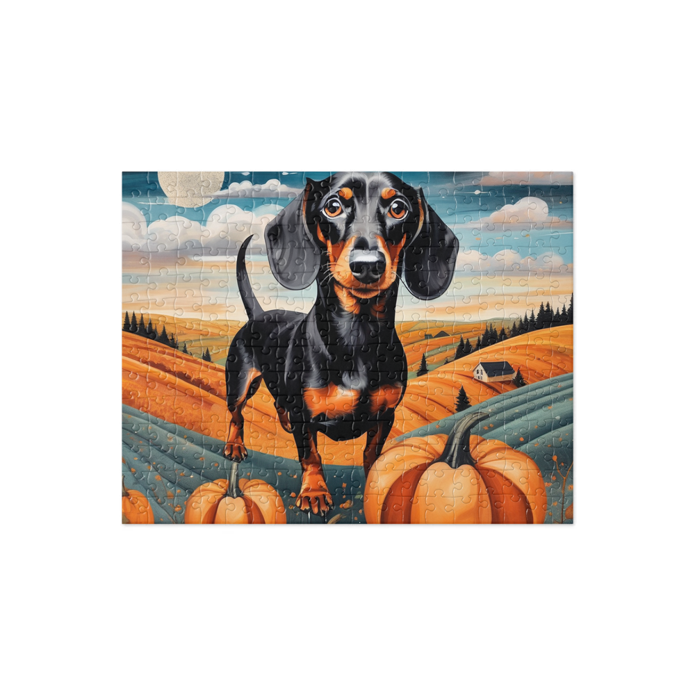 PugMug Custom Black Dachshund Jigsaw Puzzle