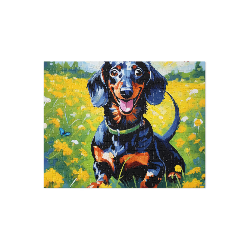 PugMug Custom Black Dachshund Jigsaw Puzzle