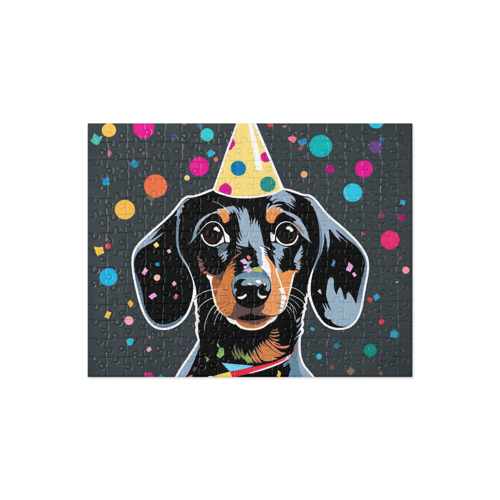 PugMug Custom Black Dachshund Jigsaw Puzzle