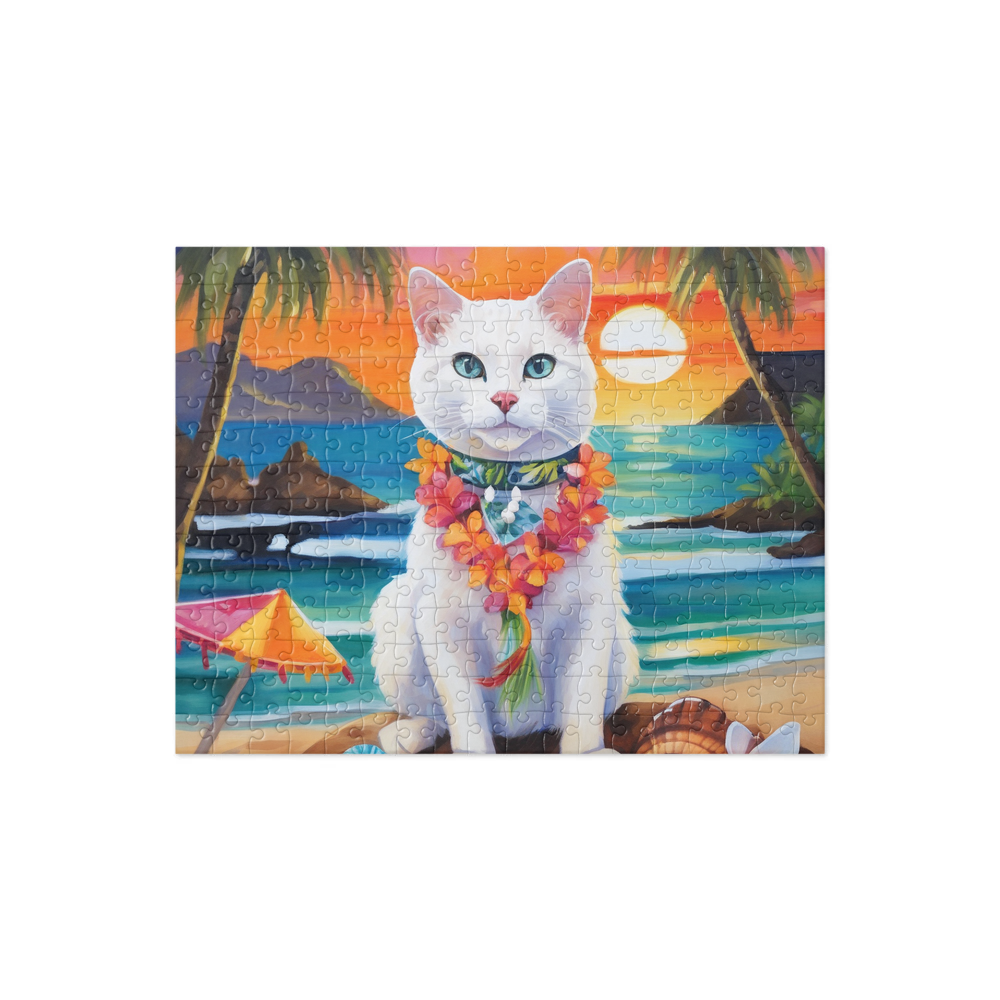 PugMug Custom White Companion Cat Jigsaw Puzzle