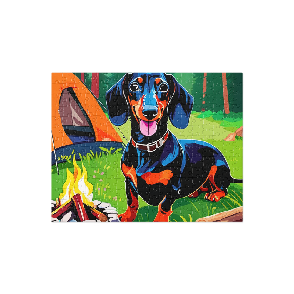 PugMug Custom Black Dachshund Jigsaw Puzzle