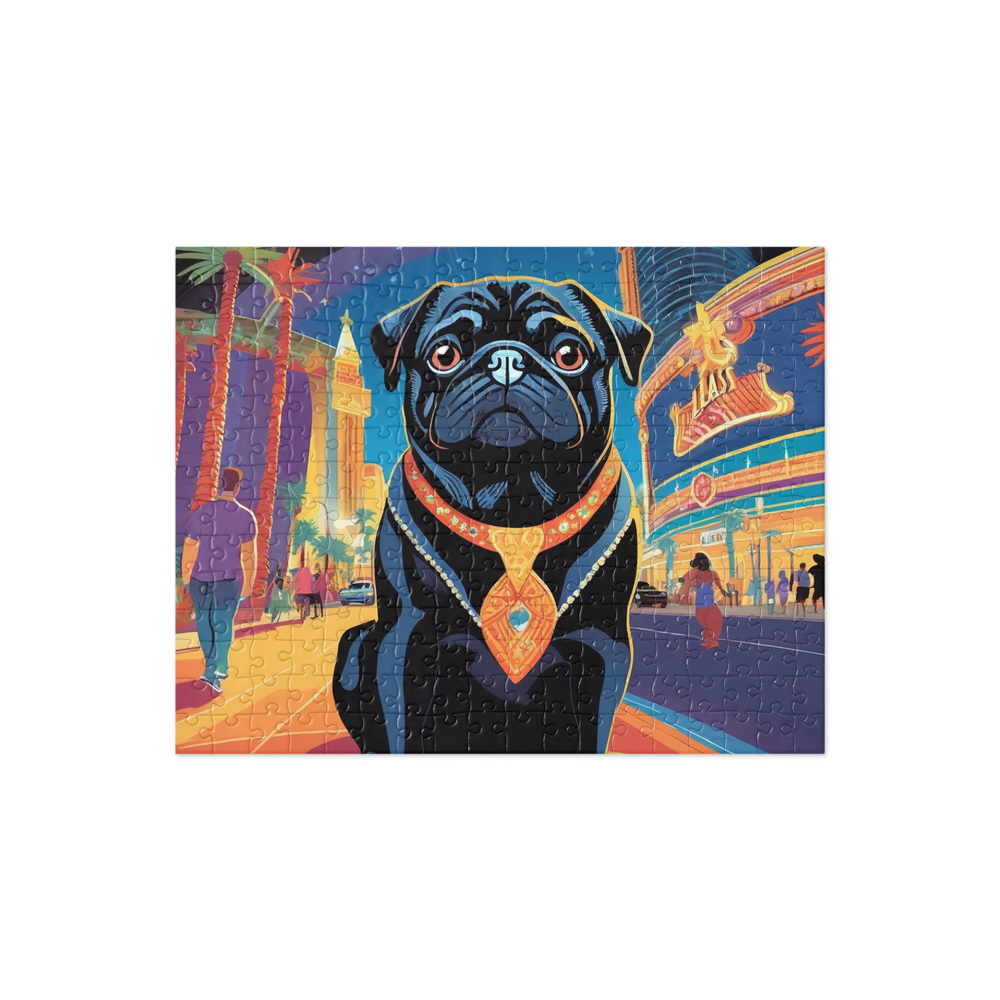 PugMug Custom Black Pug Jigsaw Puzzle