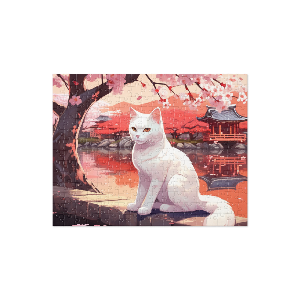 PugMug Custom White Companion Cat Jigsaw Puzzle