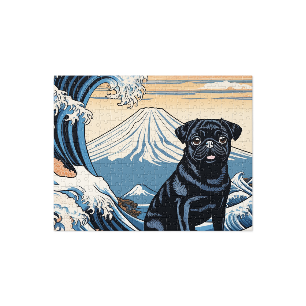 PugMug Custom Black Pug Jigsaw Puzzle