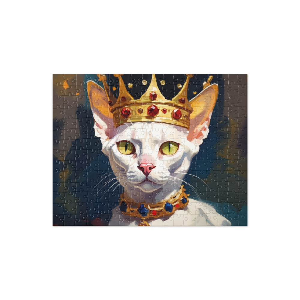 PugMug Custom White Devon Rex Cat Jigsaw Puzzle
