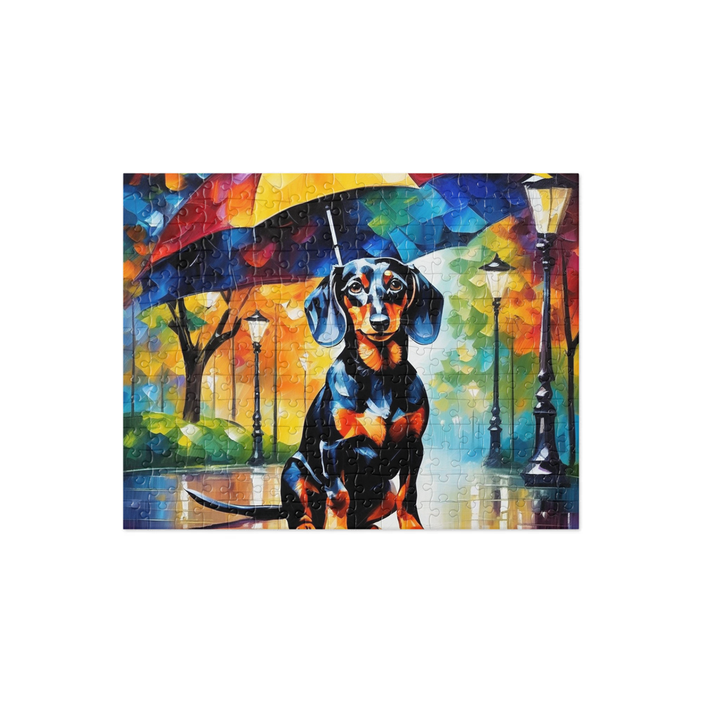 PugMug Custom Black Dachshund Jigsaw Puzzle