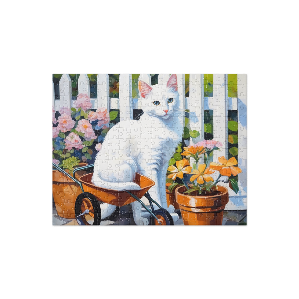 PugMug Custom White Companion Cat Jigsaw Puzzle