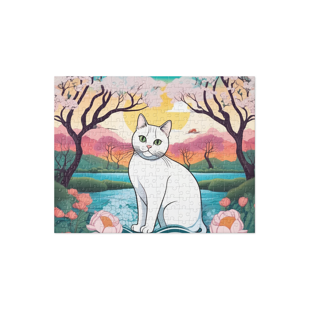 PugMug Custom White British Shorthair Cat Jigsaw Puzzle