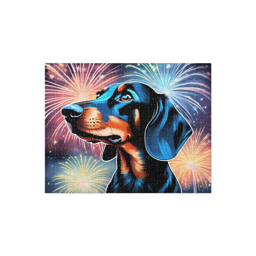 PugMug Custom Black Dachshund Jigsaw Puzzle