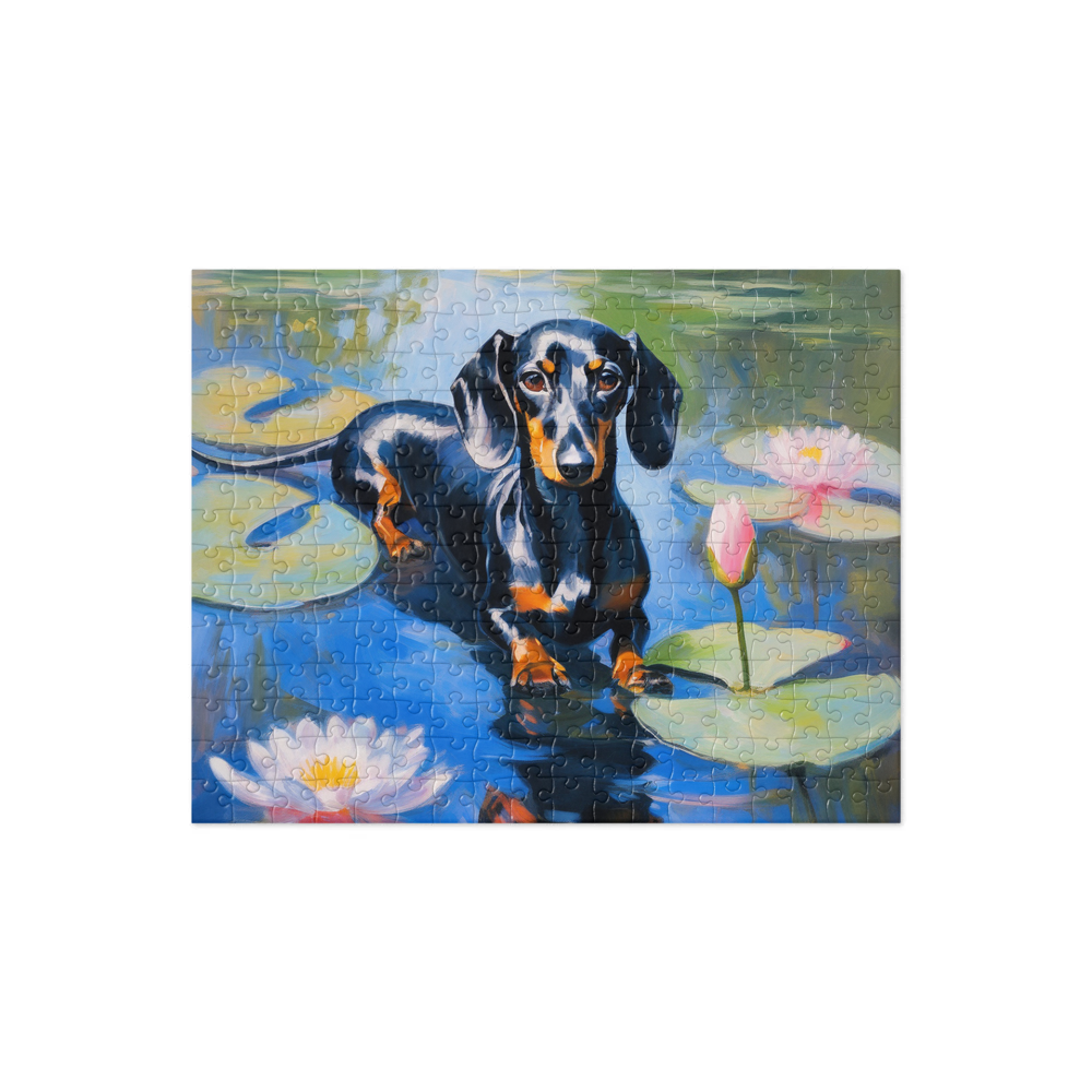 PugMug Custom Black Dachshund Jigsaw Puzzle