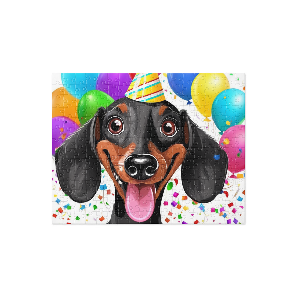 PugMug Custom Black Dachshund Jigsaw Puzzle
