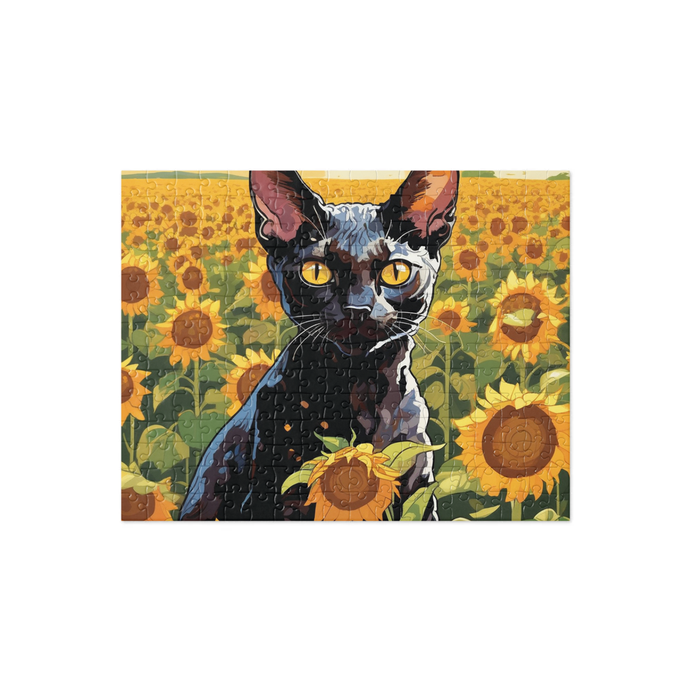 PugMug Custom Black Devon Rex Cat Jigsaw Puzzle