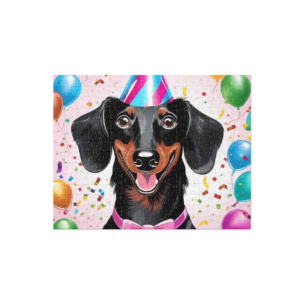 PugMug Custom Black Dachshund Jigsaw Puzzle