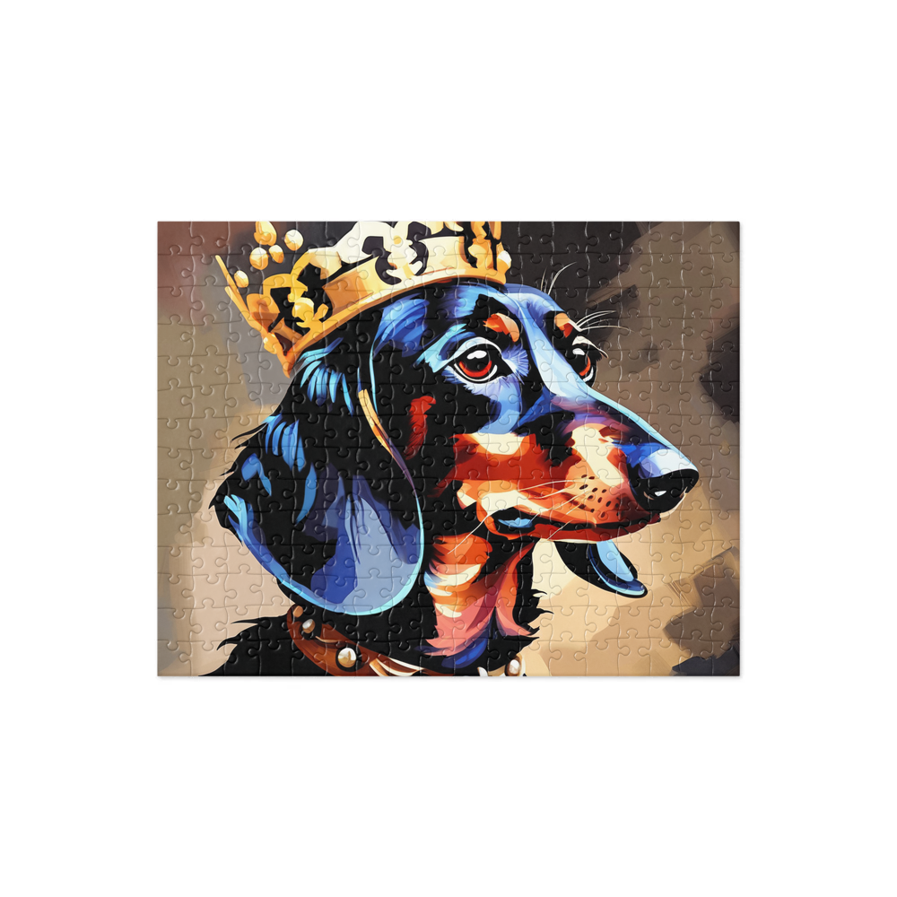 PugMug Custom Black Dachshund Jigsaw Puzzle