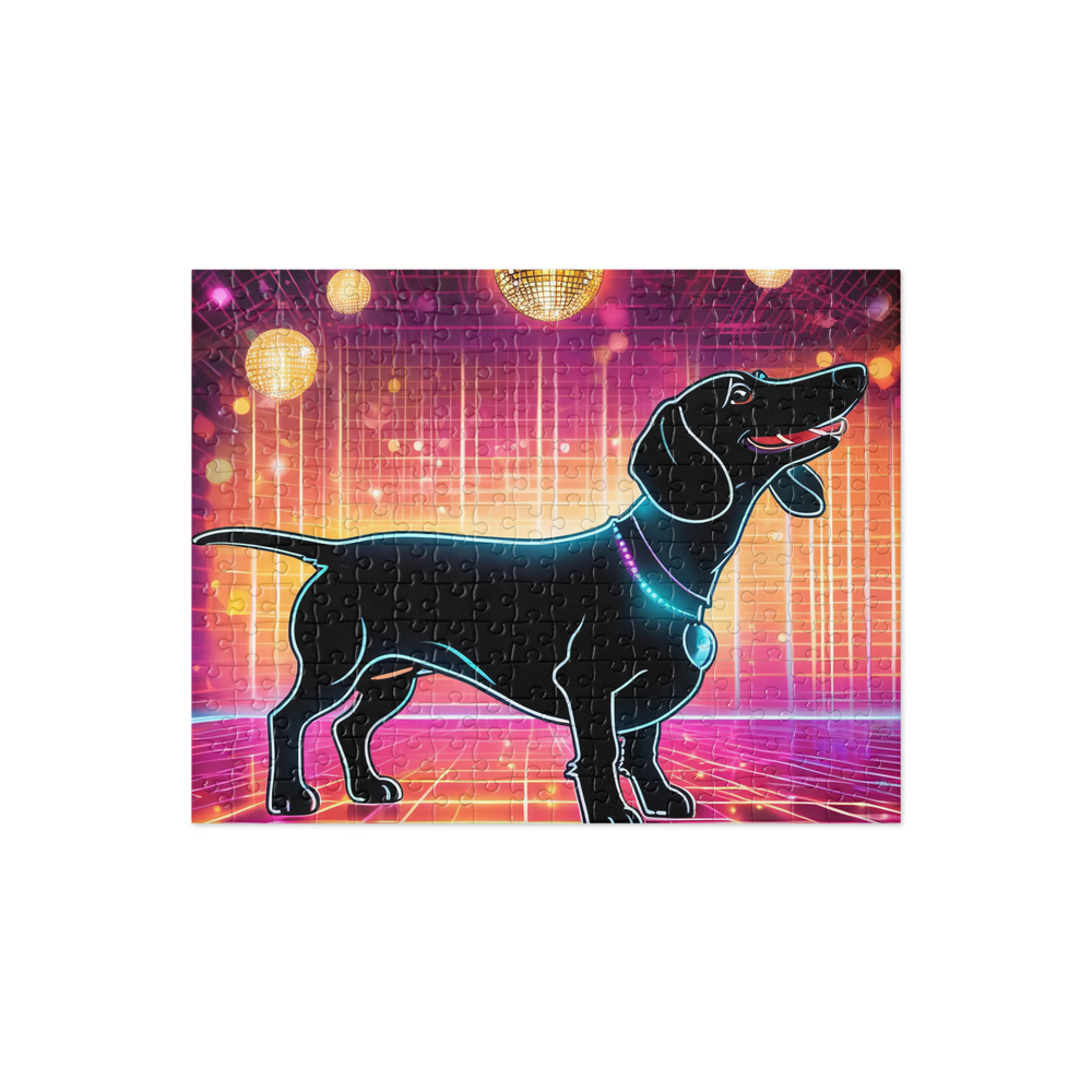 PugMug Custom Black Dachshund Jigsaw Puzzle