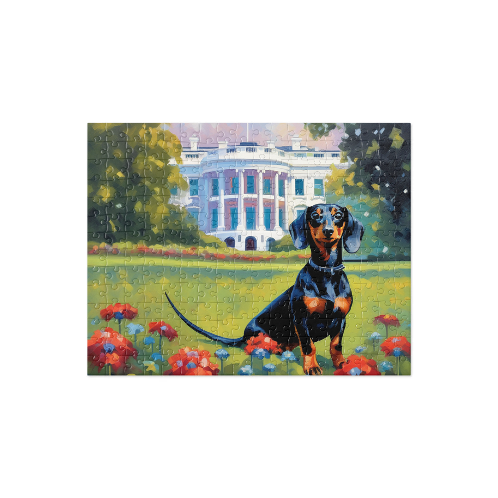 PugMug Custom Black Dachshund Jigsaw Puzzle