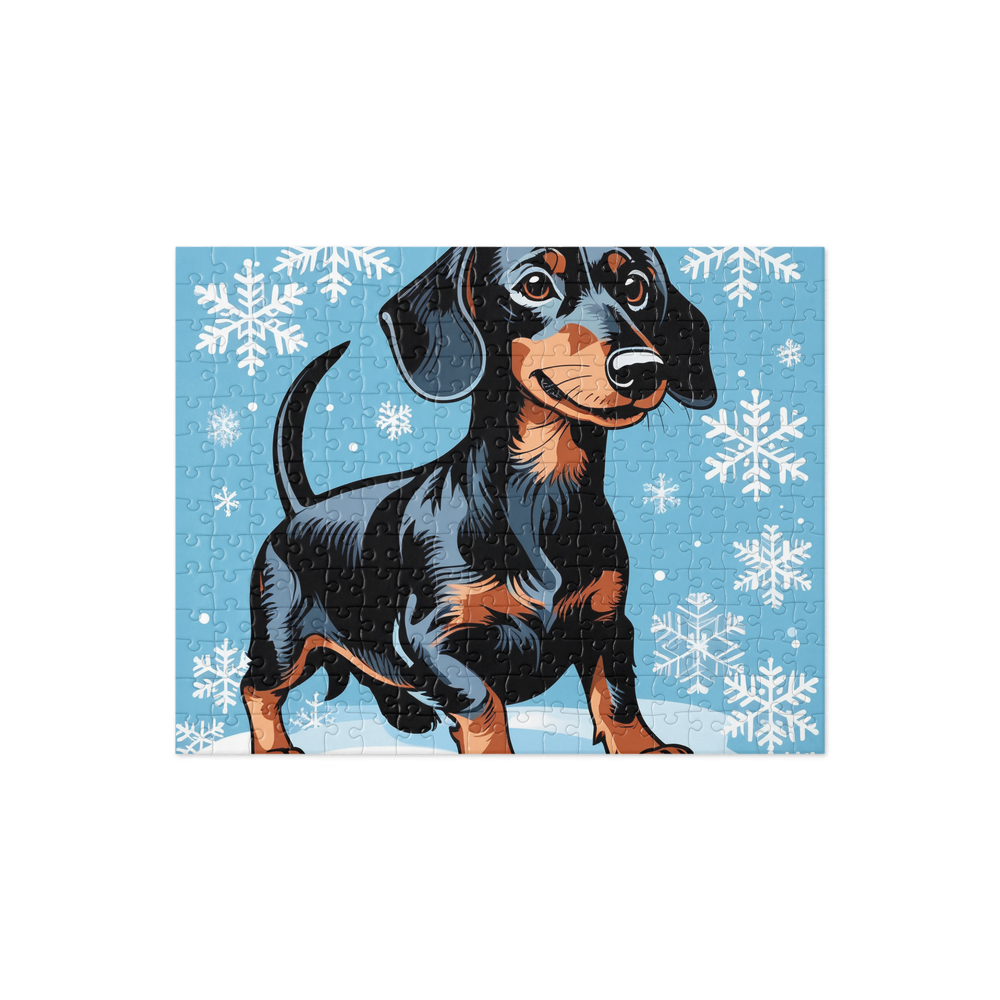PugMug Custom Black Dachshund Jigsaw Puzzle
