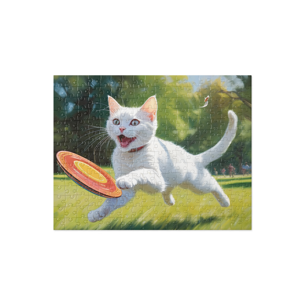 PugMug Custom White Companion Cat Jigsaw Puzzle