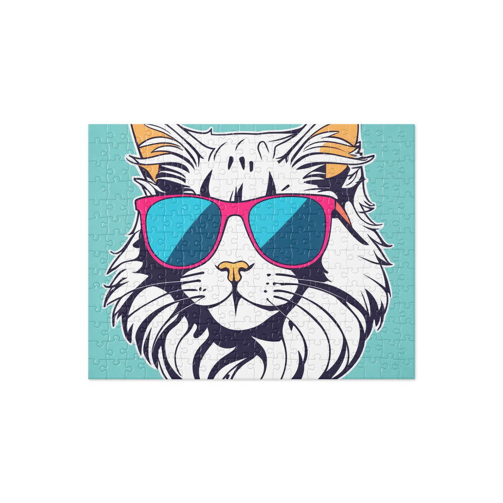 PugMug Custom White Maine Coon Cat Jigsaw Puzzle