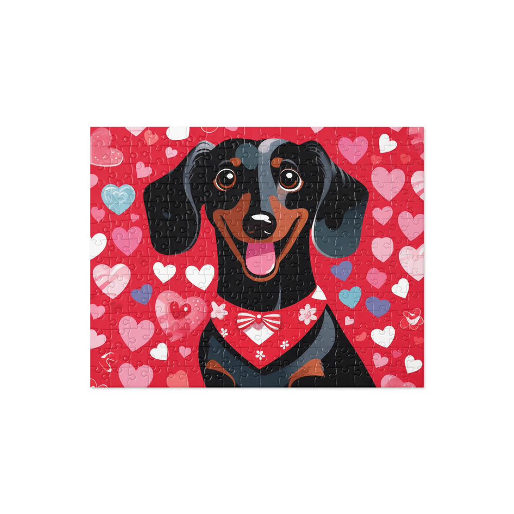 PugMug Custom Black Dachshund Jigsaw Puzzle