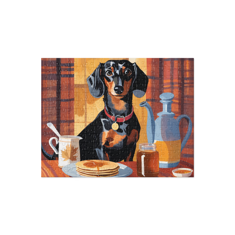 PugMug Custom Black Dachshund Jigsaw Puzzle