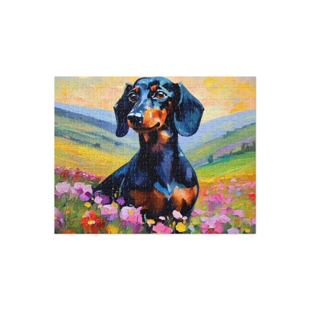 PugMug Custom Black Dachshund Jigsaw Puzzle