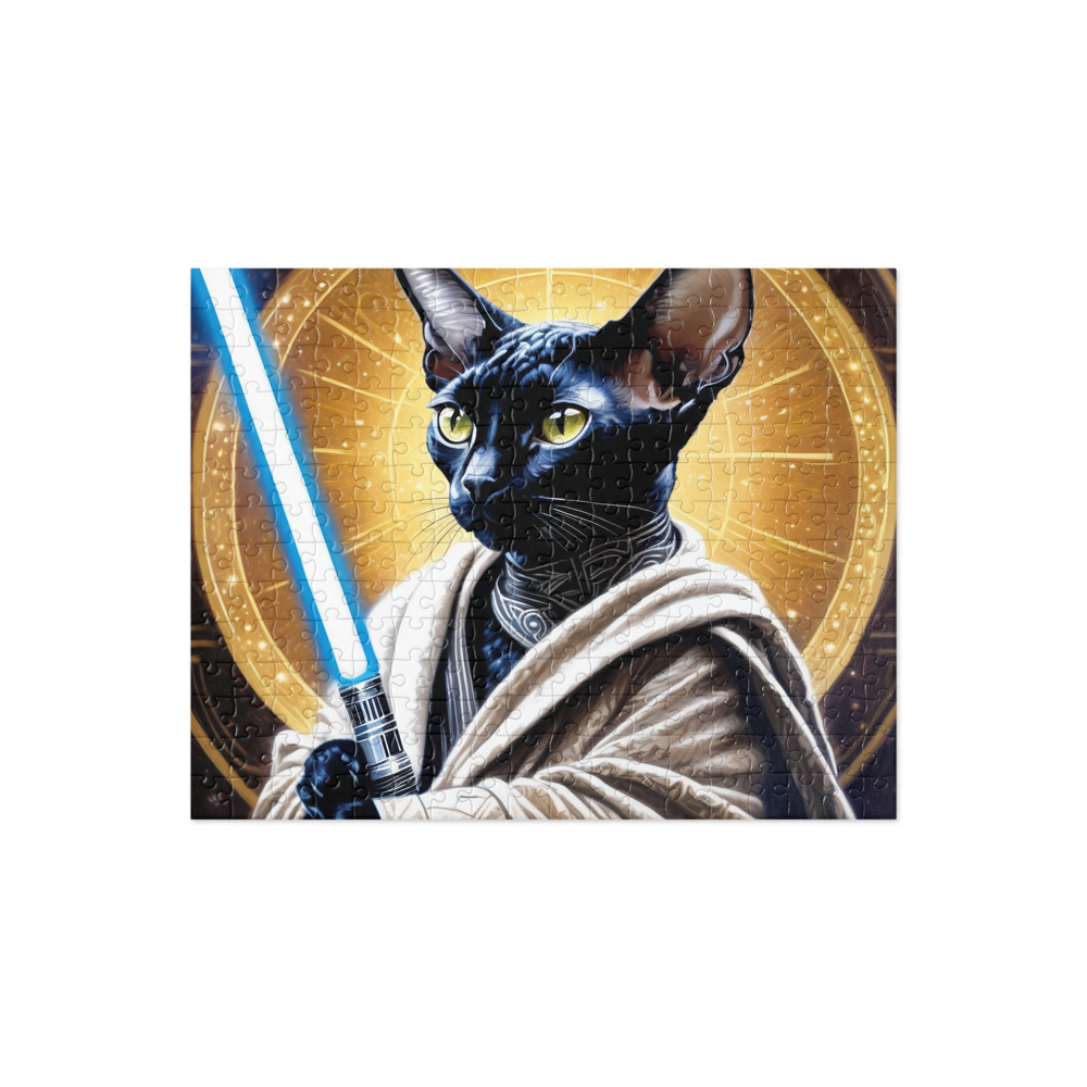 PugMug Custom Black Devon Rex Cat Jigsaw Puzzle