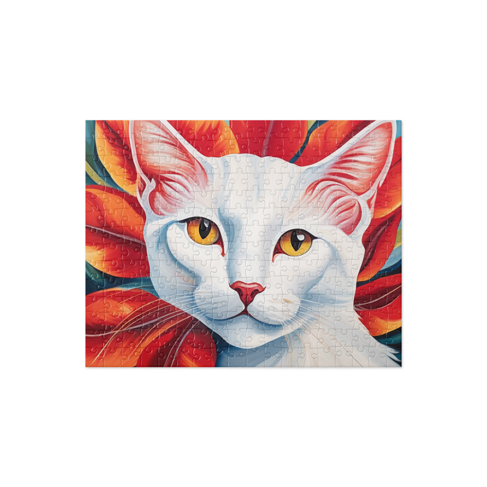 PugMug Custom White Companion Cat Jigsaw Puzzle