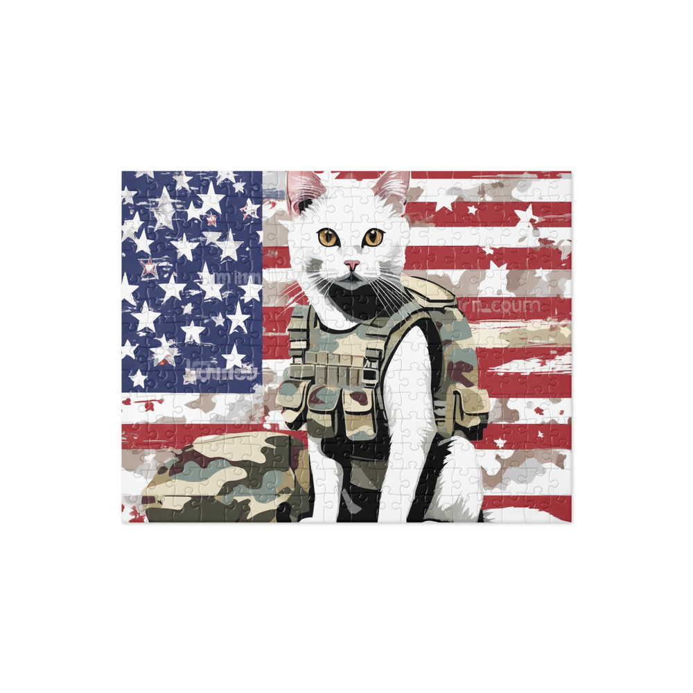 PugMug Custom White Companion Cat Jigsaw Puzzle