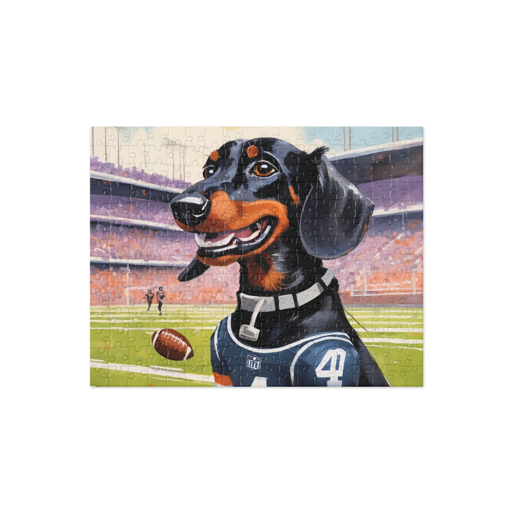 PugMug Custom Black Dachshund Jigsaw Puzzle