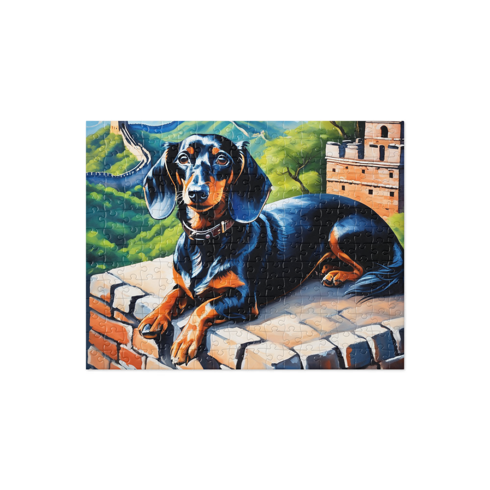 PugMug Custom Black Dachshund Jigsaw Puzzle