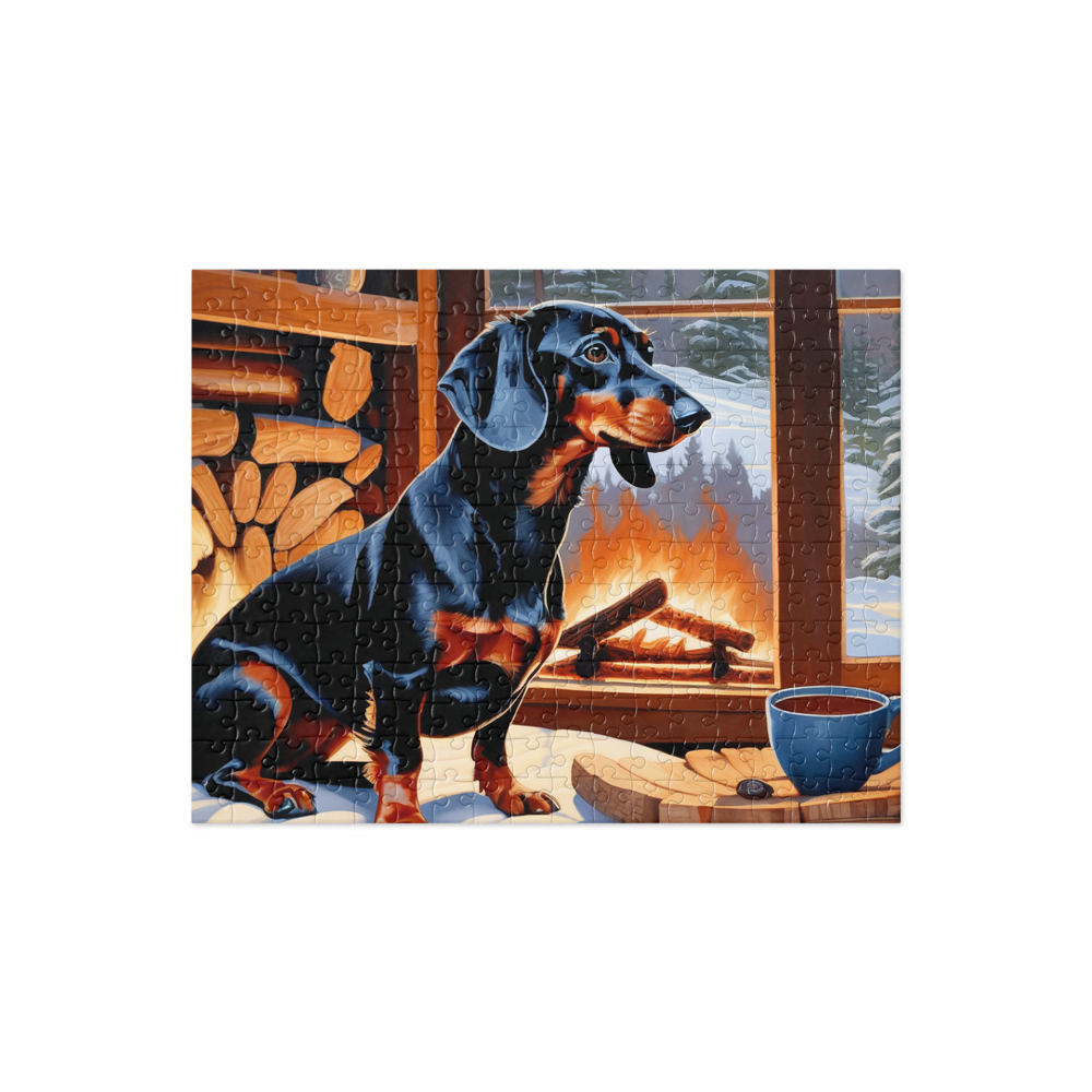 PugMug Custom Black Dachshund Jigsaw Puzzle