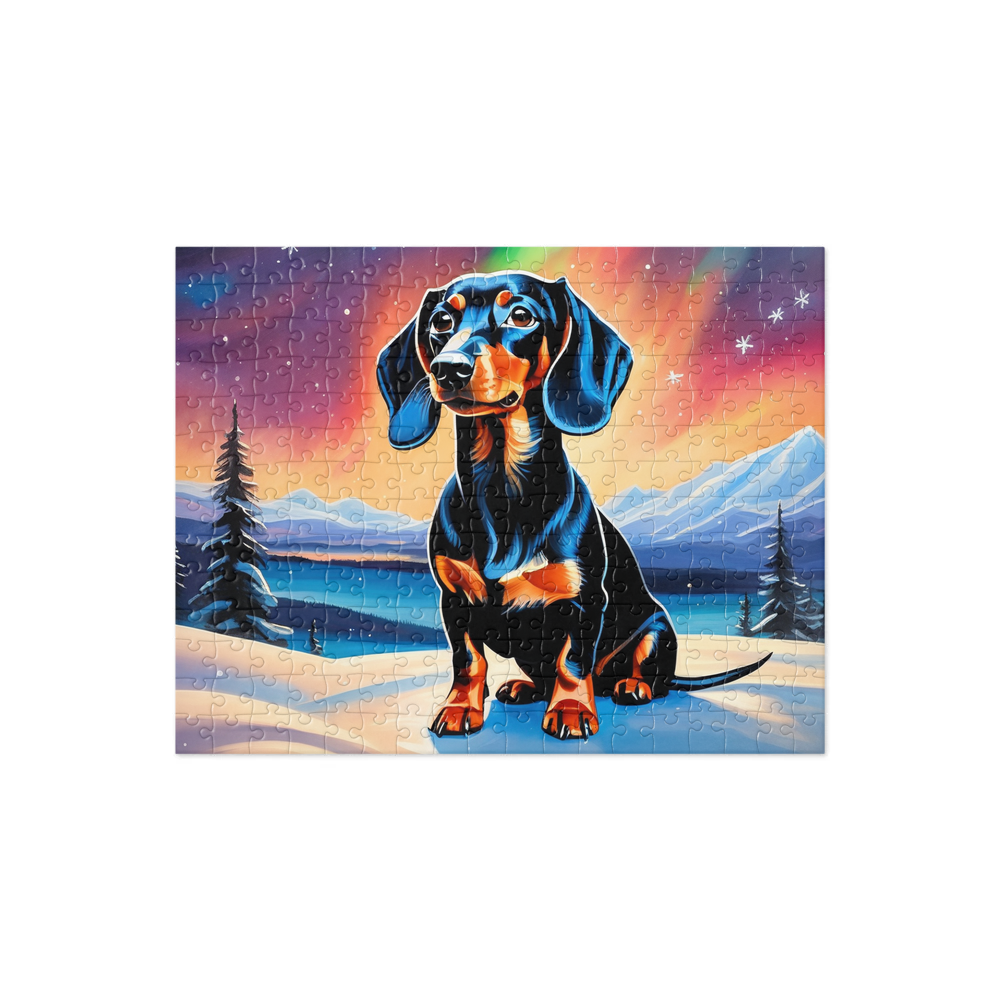 PugMug Custom Black Dachshund Jigsaw Puzzle