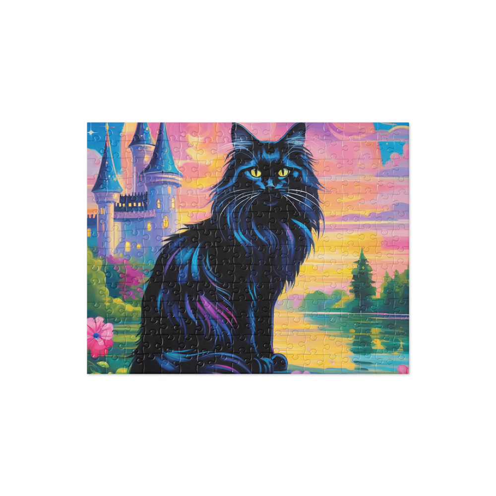 PugMug Custom Black Maine Coon Cat Jigsaw Puzzle