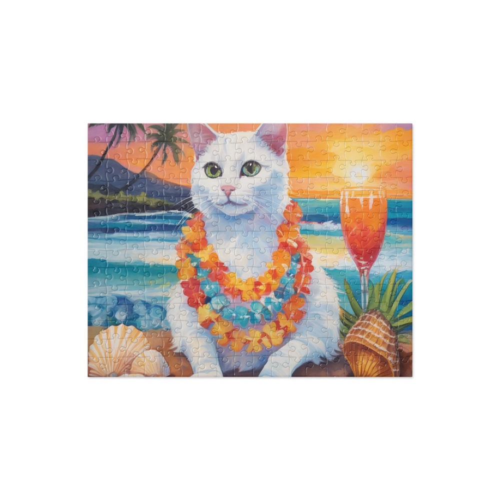PugMug Custom White Companion Cat Jigsaw Puzzle