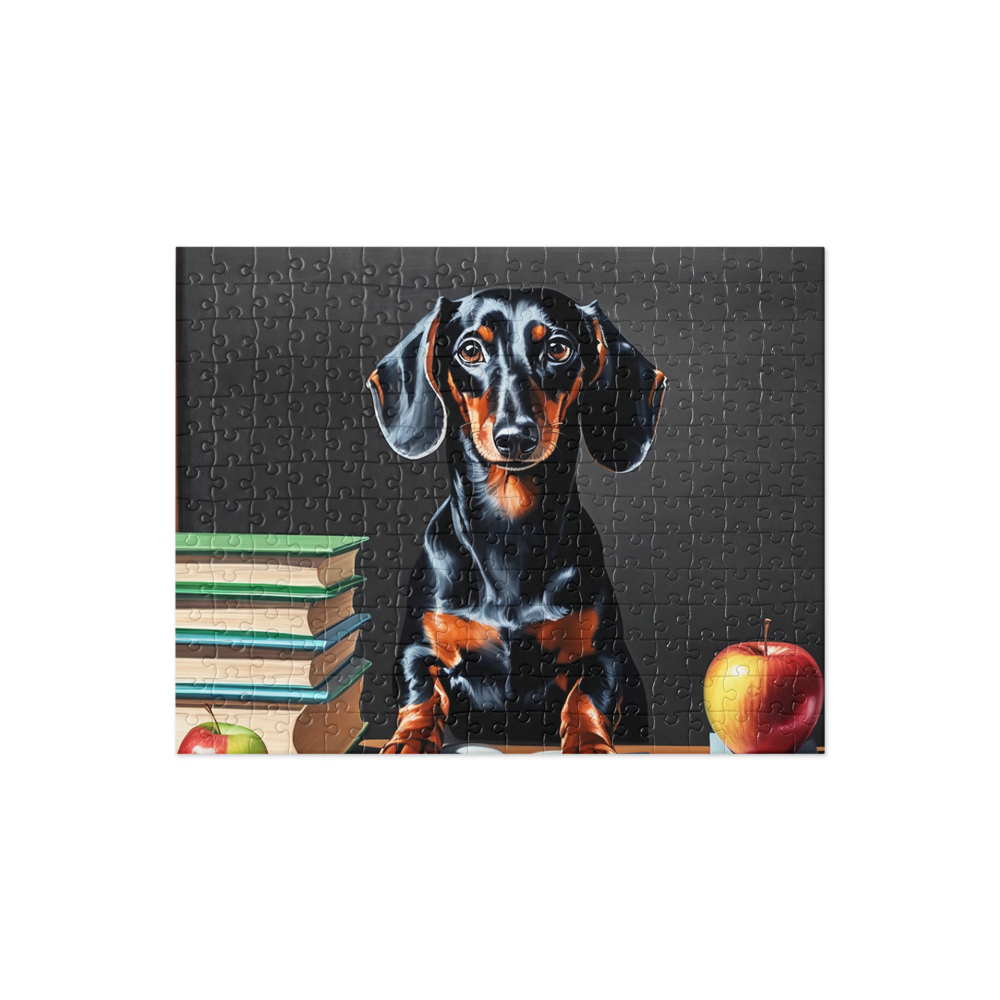 PugMug Custom Black Dachshund Jigsaw Puzzle