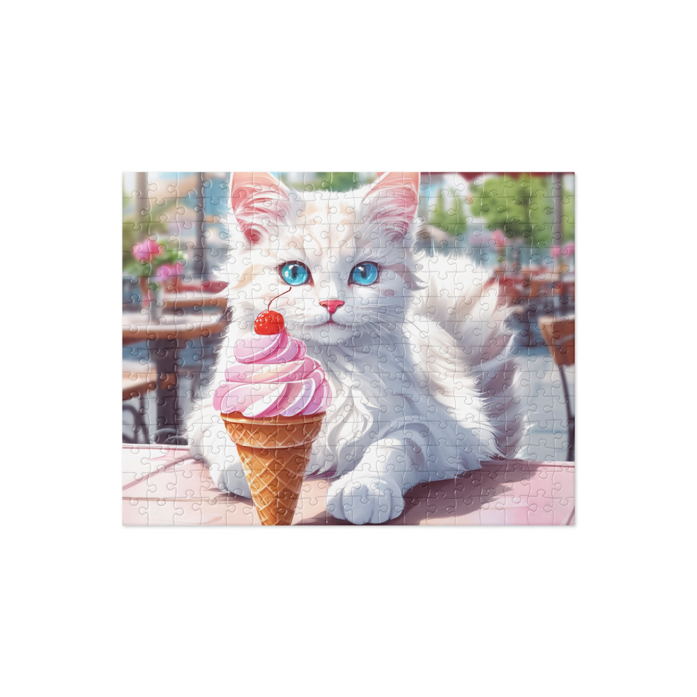 PugMug Custom White Companion Cat Jigsaw Puzzle