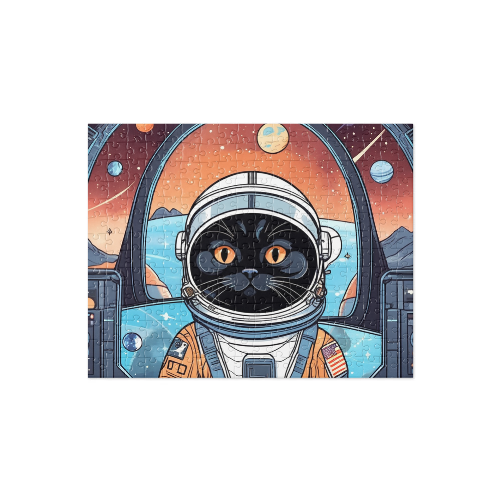 PugMug Custom Black Scottish Fold Cat Jigsaw Puzzle