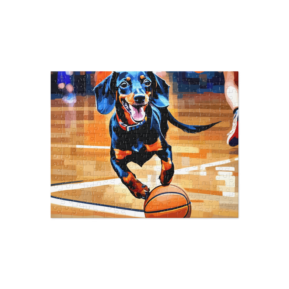 PugMug Custom Black Dachshund Jigsaw Puzzle